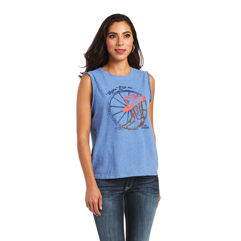 Camisetas Ariat Mama Azules Mujer - Chile 514-TGICKF